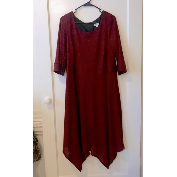 Avenue Dresses & Skirts - Dark Red Asymmetrical Plus Dress Size 18
